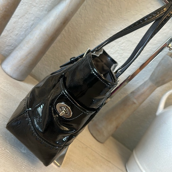 Coach Black Patent Double handle Satchel bag Style 1432 - Picture 4 of 10